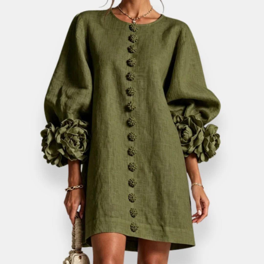 Strukturiertes Blumenkleid für Damen