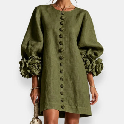 Strukturiertes Blumenkleid für Damen
