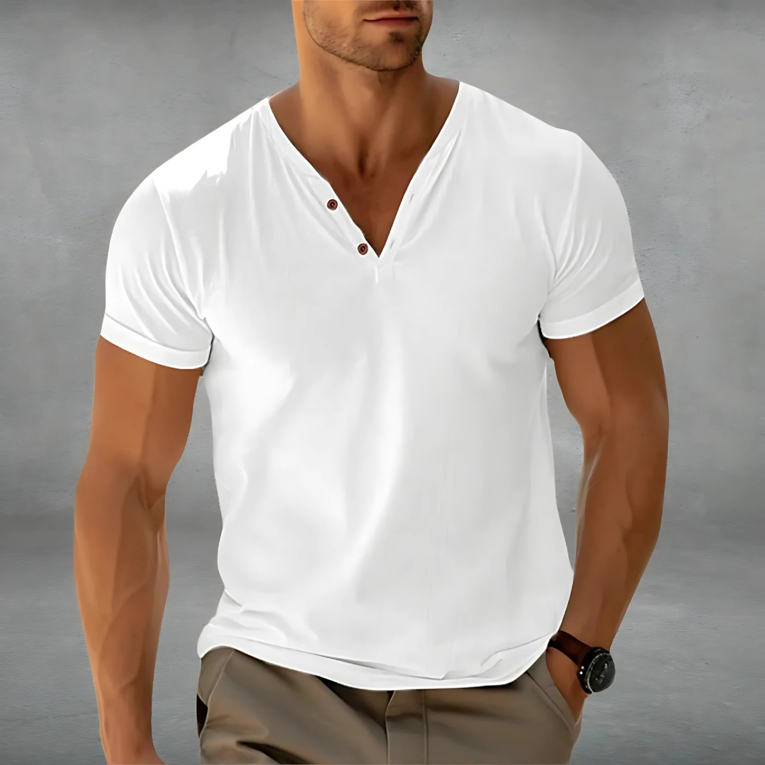 Polo-T-shirt homme col boutonné été