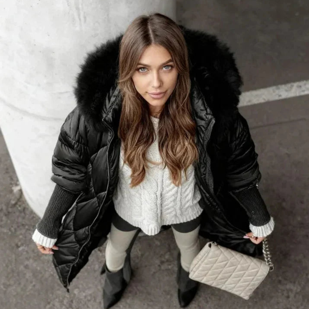 Manteau d'Hiver Quilté avec Capuche