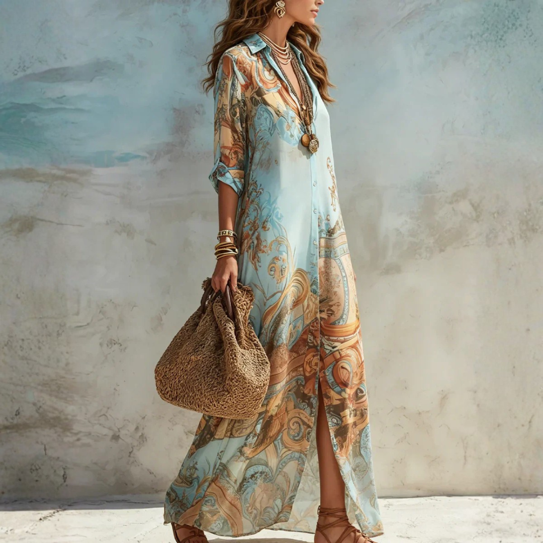 Elegantes, fließendes Sommerkleid im Boho-Stil