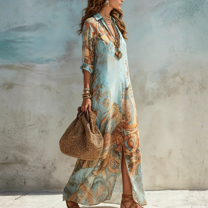 Elegantes, fließendes Sommerkleid im Boho-Stil