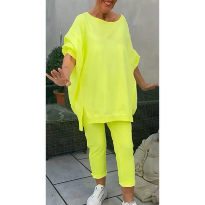 Loungewear-Set Damen – Pullover & verkürzte Hose