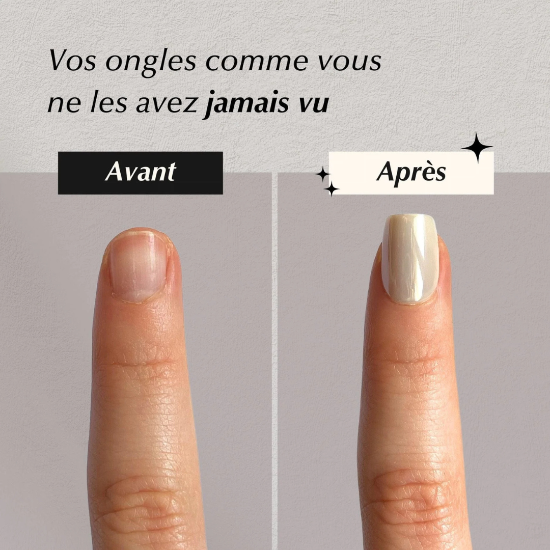 Ongles courts effet vernis cerise