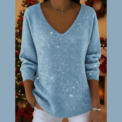 Festlicher Pullover mit V-Ausschnitt