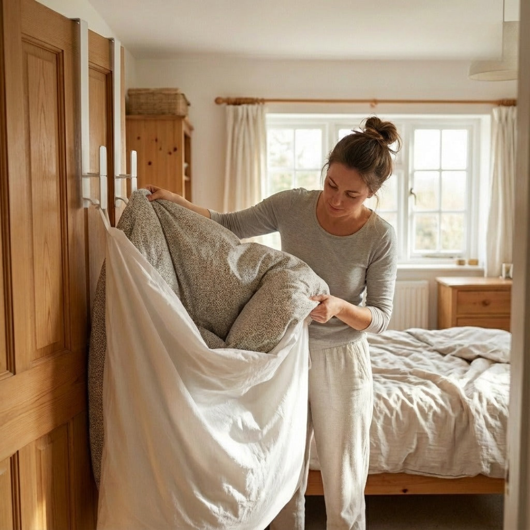 Werkzeug zum einfachen Beziehen eines Bettbezugs