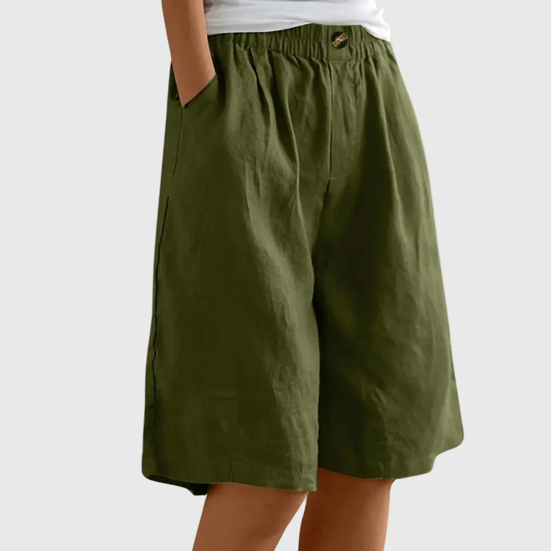 Weite Damen-Shorts mit elastischem Bund