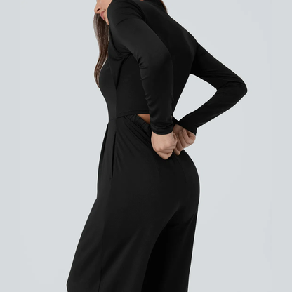 Eleganter ärmelloser Overall aus Satin