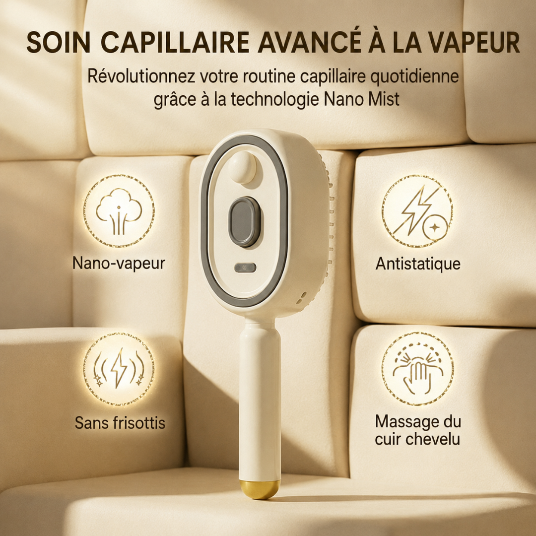 Brosse vapeur cheveux lissante