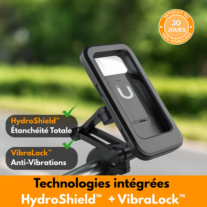 Support Téléphone Moto Étanche 360°