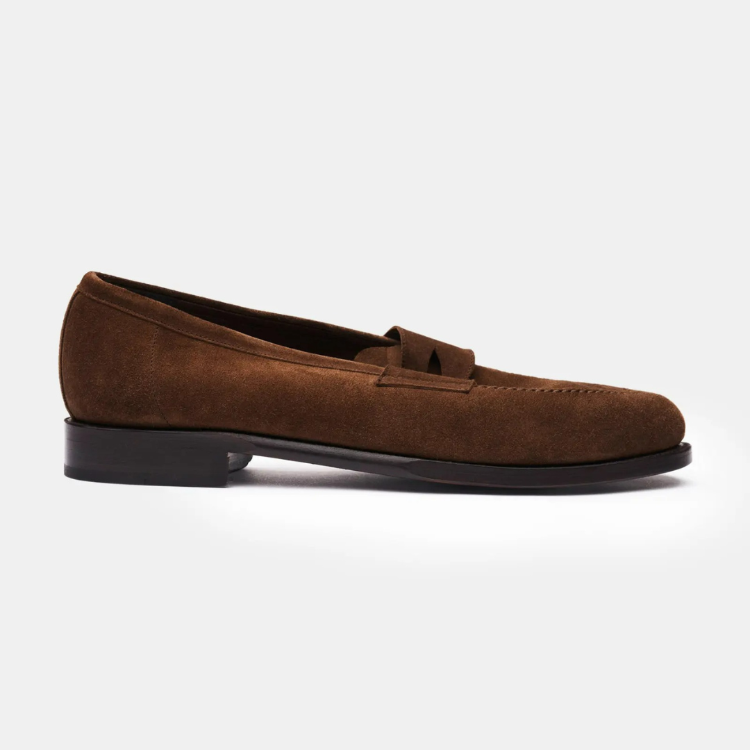 Elegante und bequeme Herren-Mokassins aus braunem Wildleder