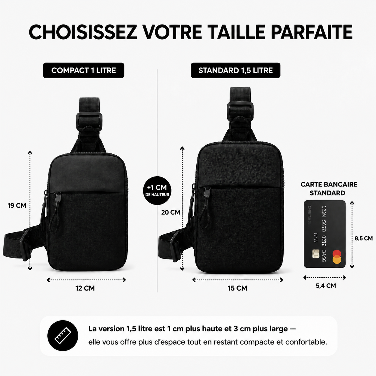 Sac bandoulière compact sécurisé 2.0