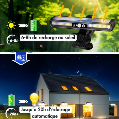 Lampe solaire à clipser – Un éclairage puissant et autonome