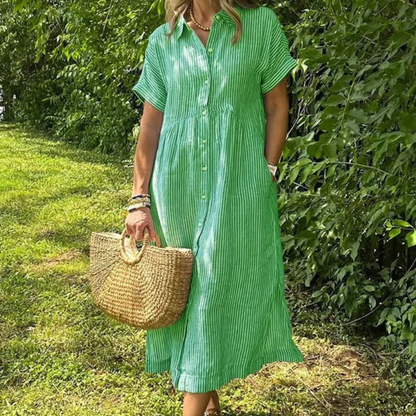 Robe longue d'été légère à rayures