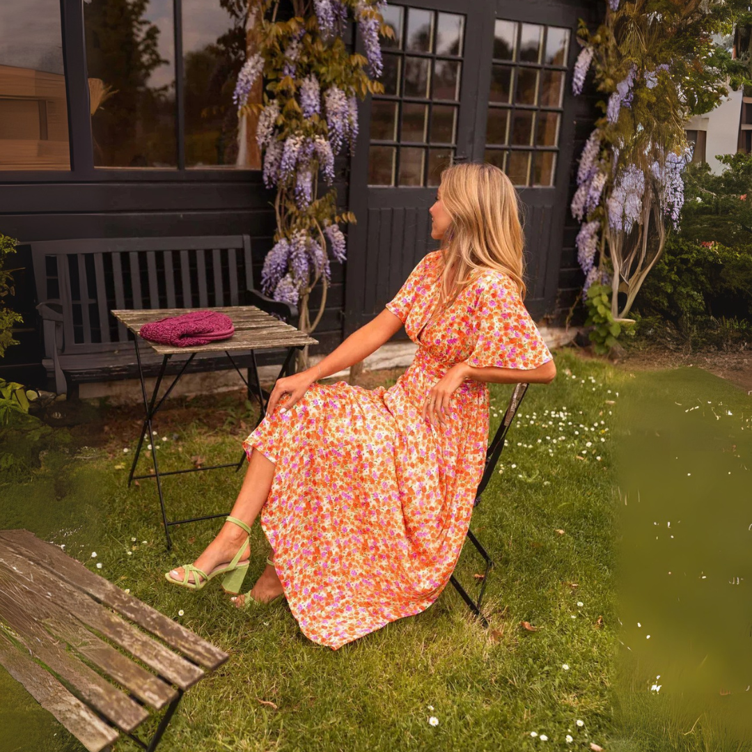 Maxi-robe d'été à motif fleuri