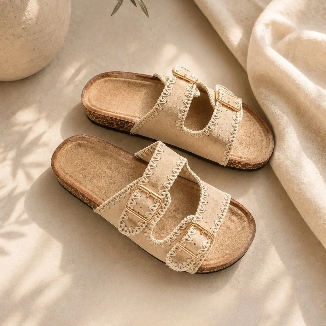 Elegante, bequeme Damensandalen mit verzierten Riemen