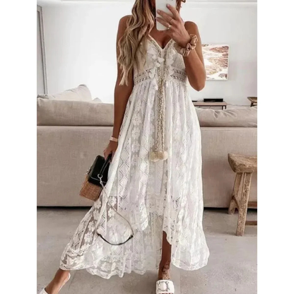 Langes, fließendes Sommerkleid aus Spitze – elegant und schick für Damen