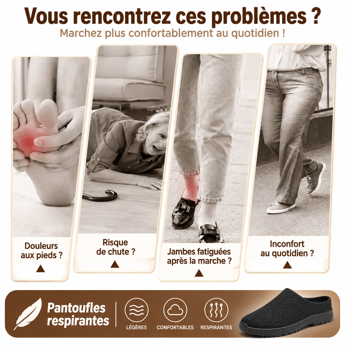 Pantoufles respirantes en maille légère