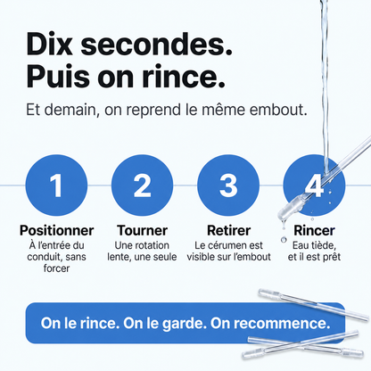 Nettoyeur d’oreilles adhésif réutilisable