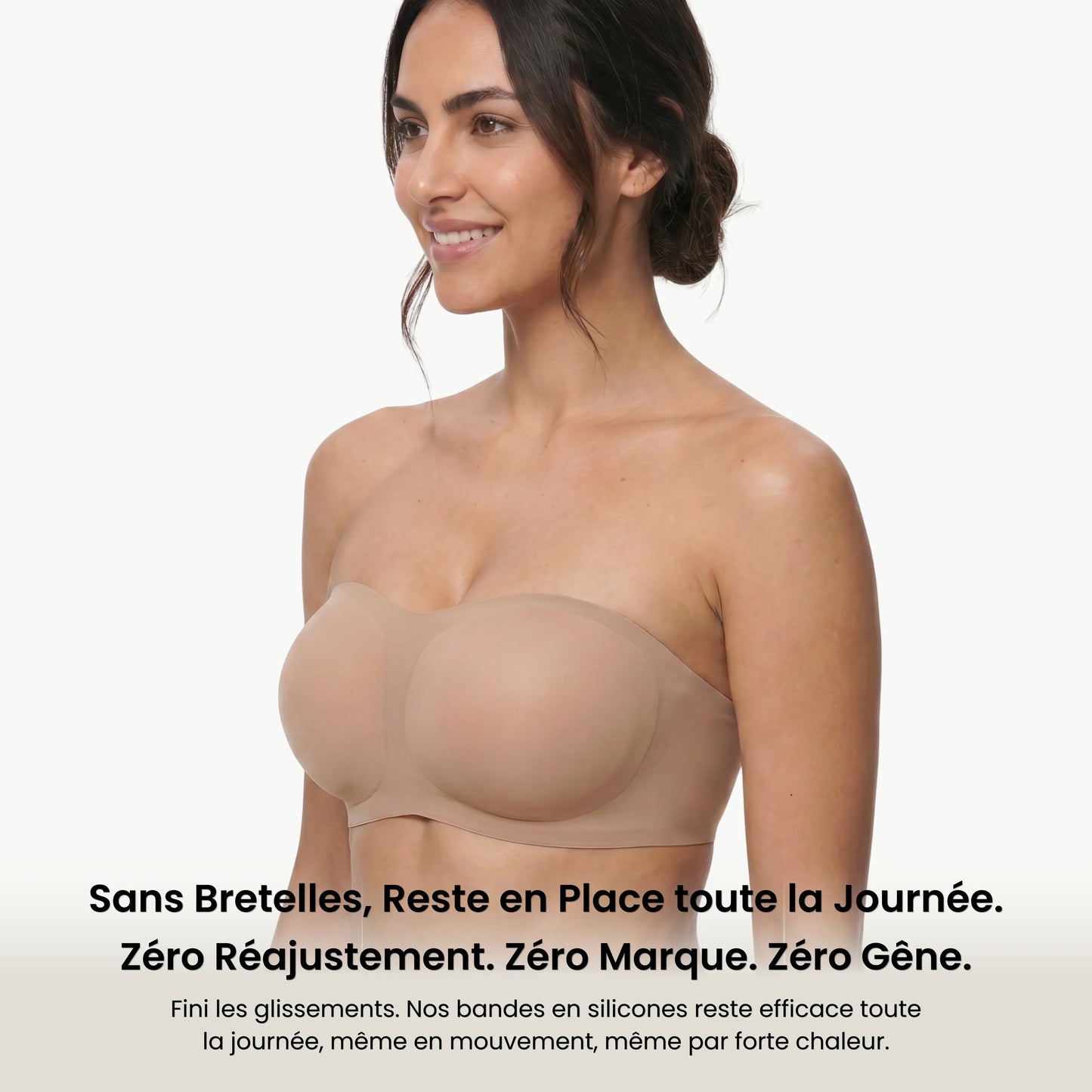Soutien-gorge invisible sans bretelles push-up discret