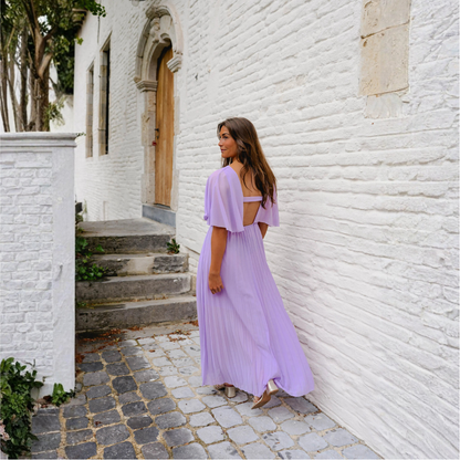 Robe longue fluide mauve élégante