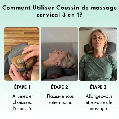 Coussin de massage cervical 3 en 1