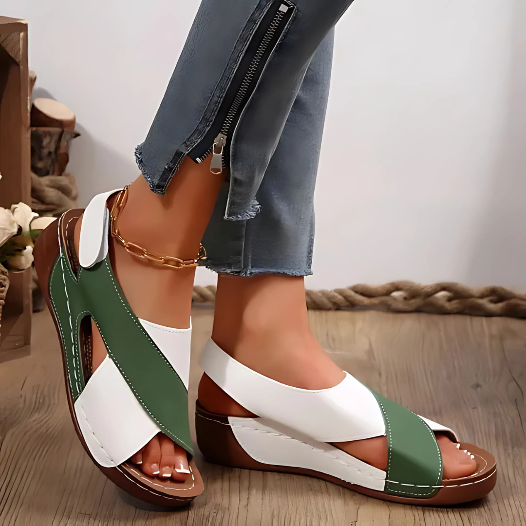Sandales compensées femme colorées
