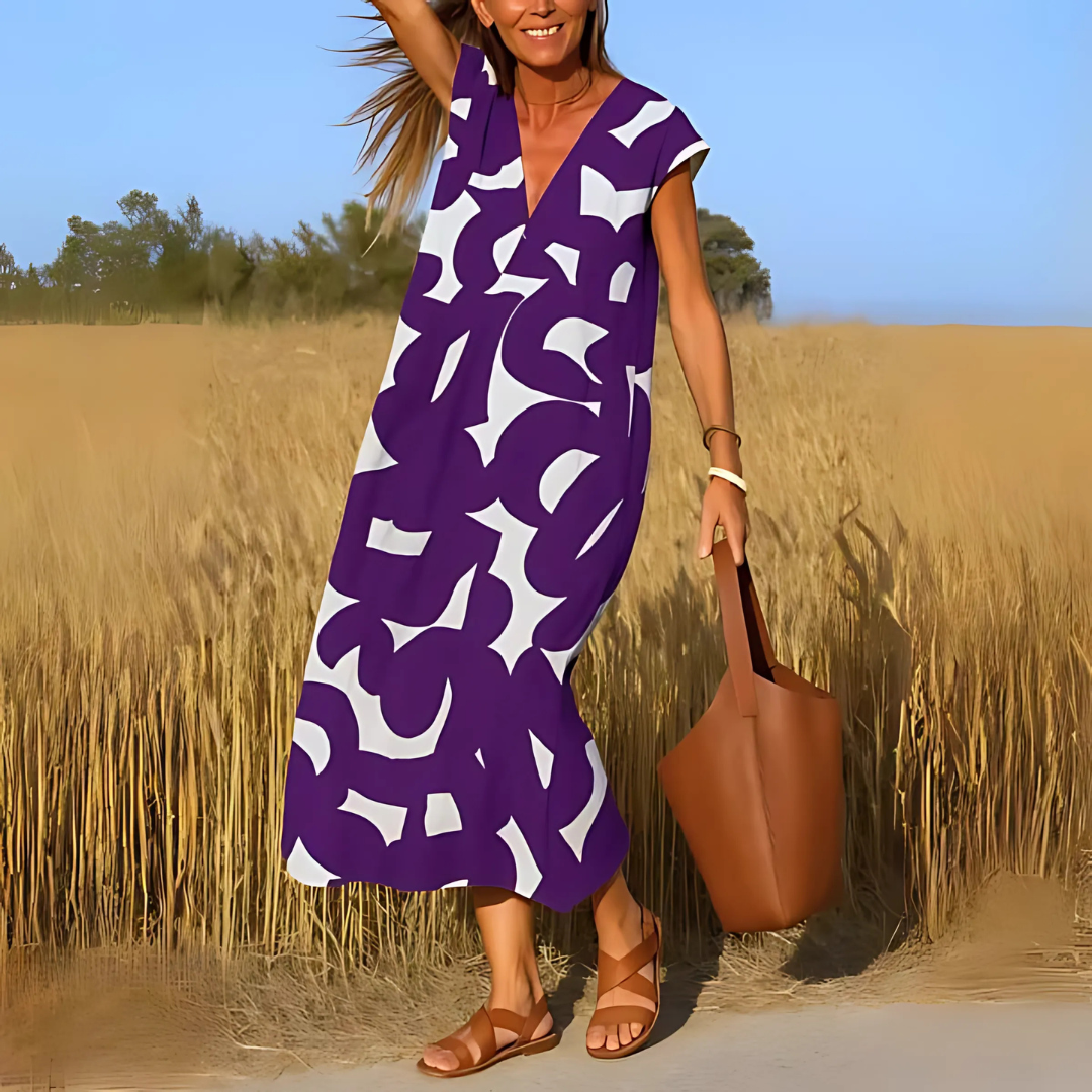 Robe fluide femme col V