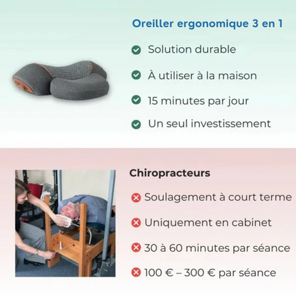Oreiller ergonomique 3-en-1