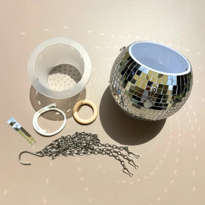Cache-pot effet miroir suspendu