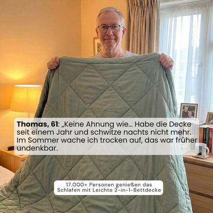Leichte und atmungsaktive 2-in-1-Bettdecke ohne Bettlaken
