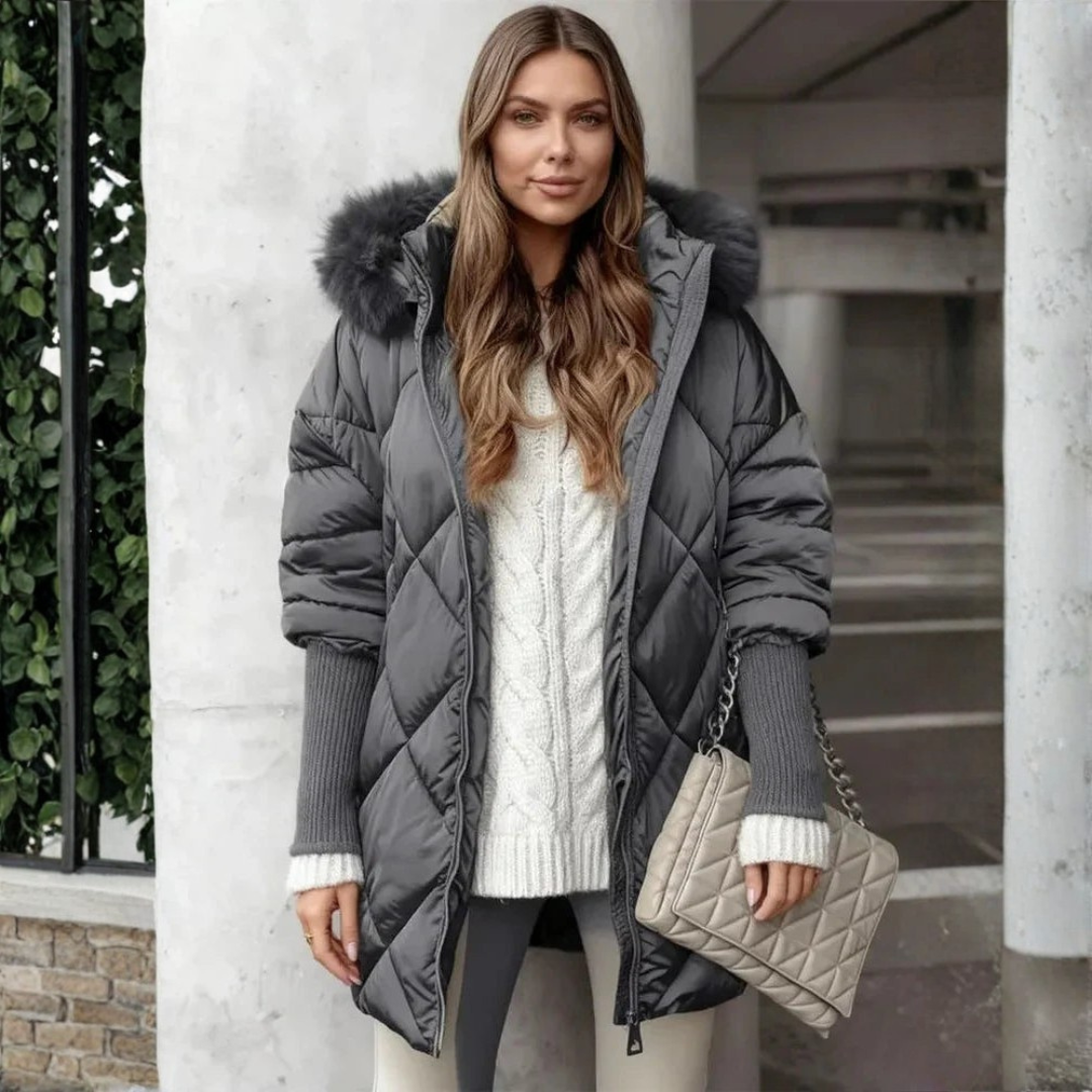Manteau d'Hiver Quilté avec Capuche