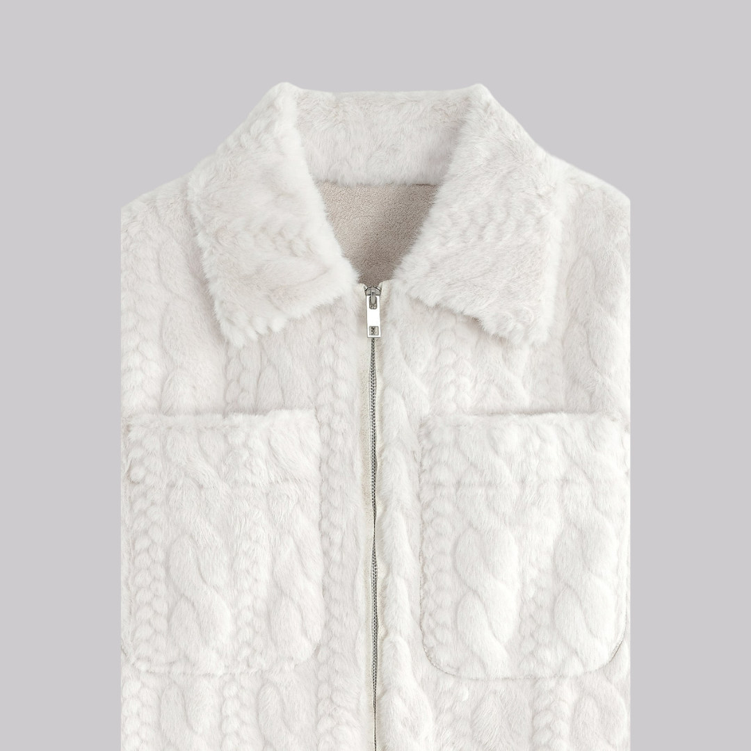 Weiße strukturierte Herrenjacke