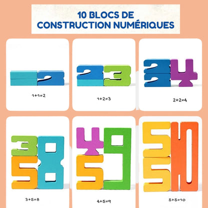Blocs de Construction en Bois avec Chiffres
