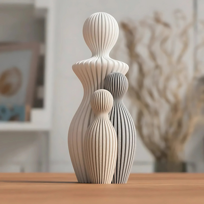 Sculpture Famille Personnalisable Minimaliste en Bioplastique