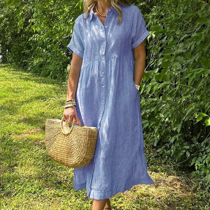 Robe longue d'été légère à rayures