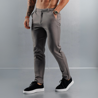 Pantalon en tissu élastique sable