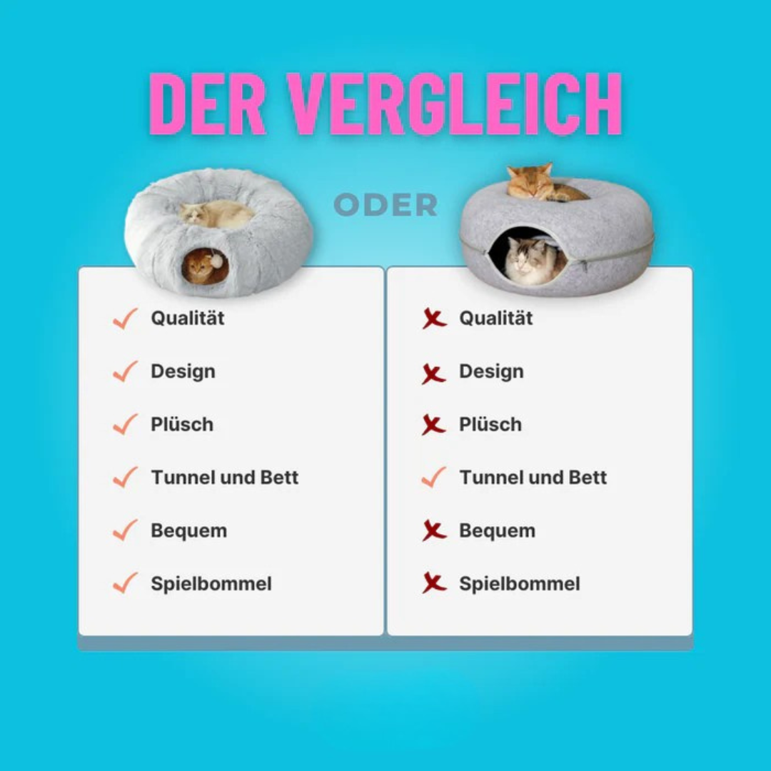 Tunnel douillet pour chats – Pour des moments de calme et de jeu