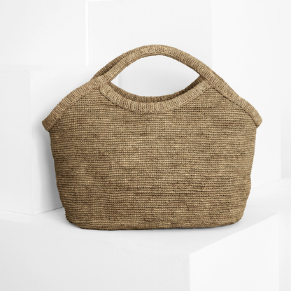 Sac cabas en raphia naturel tressé