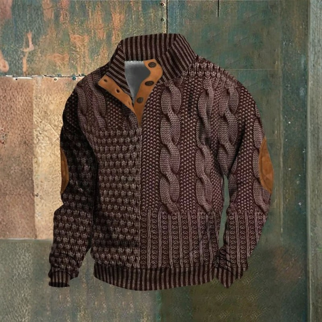 Pull vintage en maille structurée