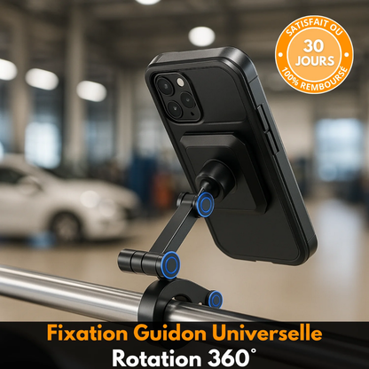 Support Téléphone Moto Étanche 360°