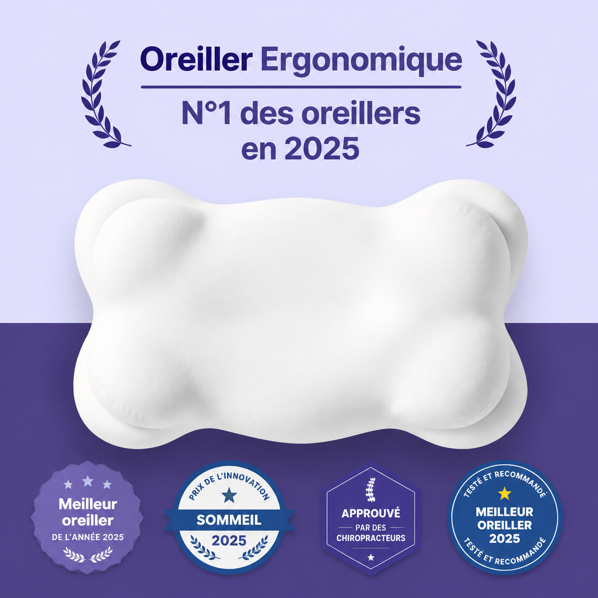 Oreiller Ergonomique à Zones de Soutien