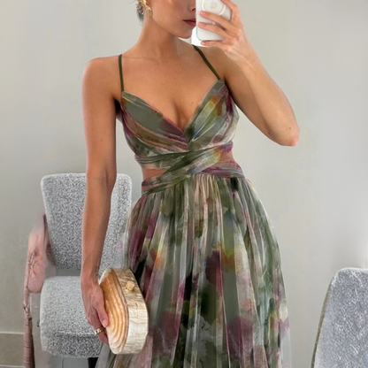 Robe Maxi Élégante Imprimé Floral
