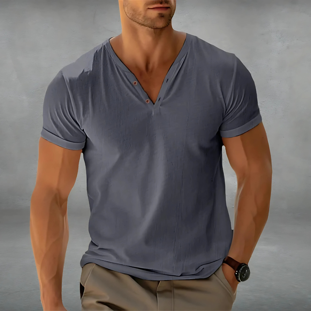 Polo-T-shirt homme col boutonné été