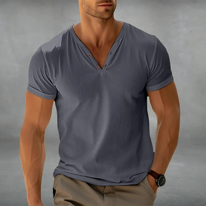 Polo-T-shirt homme col boutonné été