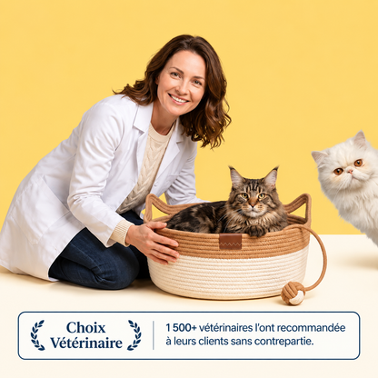 Geflochtenes Katzenkörbchen aus Naturfasern