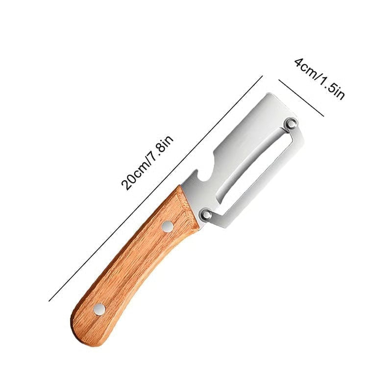 Éplucheur de Cuisine Antidérapant en Bois