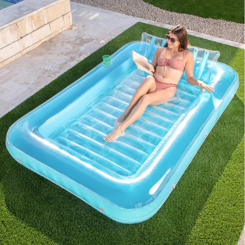 Double Piscine de Bronzage Gonflable,Matelas Gonflable Bronzage Tanning Pool avec Bac à Glaçons & Porte-Gobelets,Matelas Eau - Jeux - Jouets Double Piscine de Bronzage Gonflable,Matelas Gonflable Bronzage Tanning Pool avec Bac à Glaçons & Porte-Gobelets,Matelas Eau - Jeux - Jouets