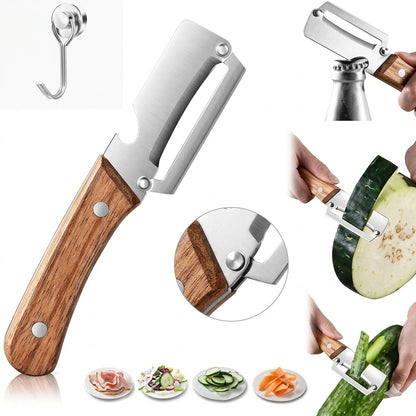Éplucheur de Cuisine Antidérapant en Bois