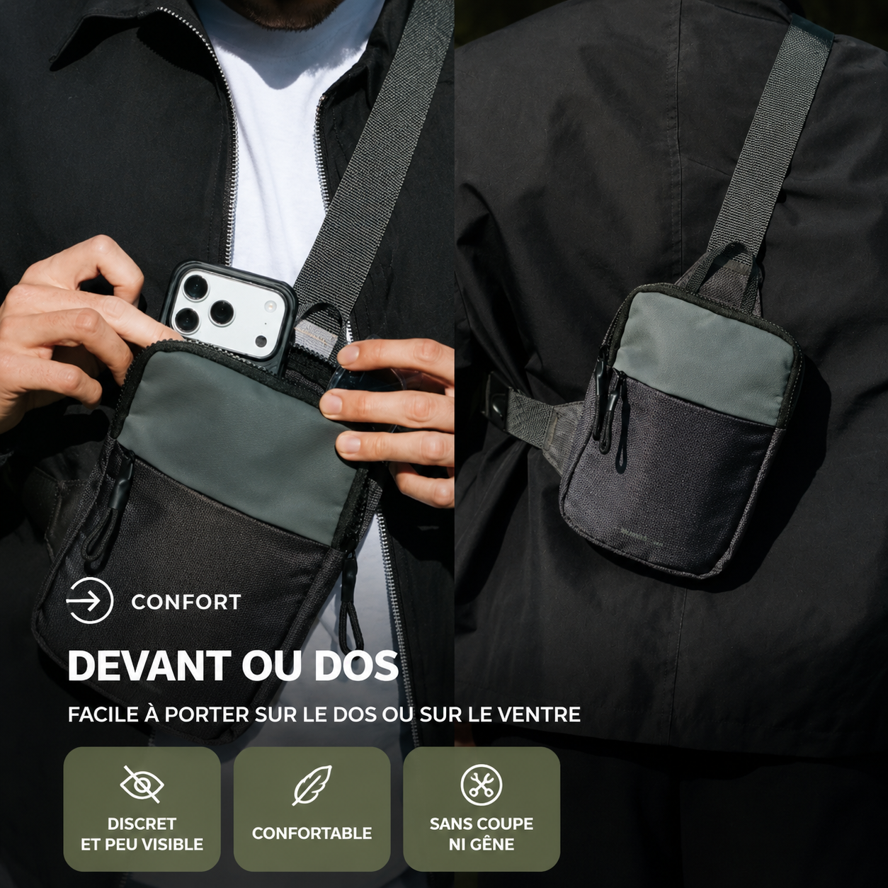 Sac bandoulière compact sécurisé 2.0